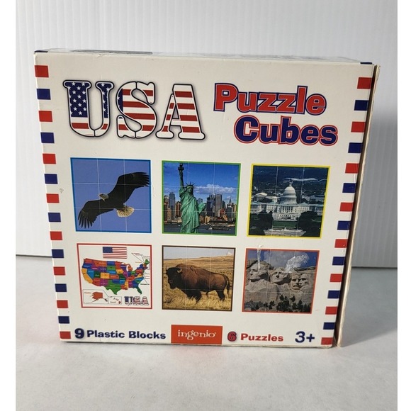 Ingenio USA Puzzle Cubes 9 Plastic Blocks 6 Puzzles Ages 3+ - Picture 3 of 6